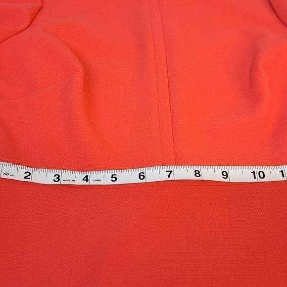 J.Crew Size 2 Bell Sleeve Crepe Midi Dress Coral Papaya A-line Exposed Zipper - Picture 10 of 13